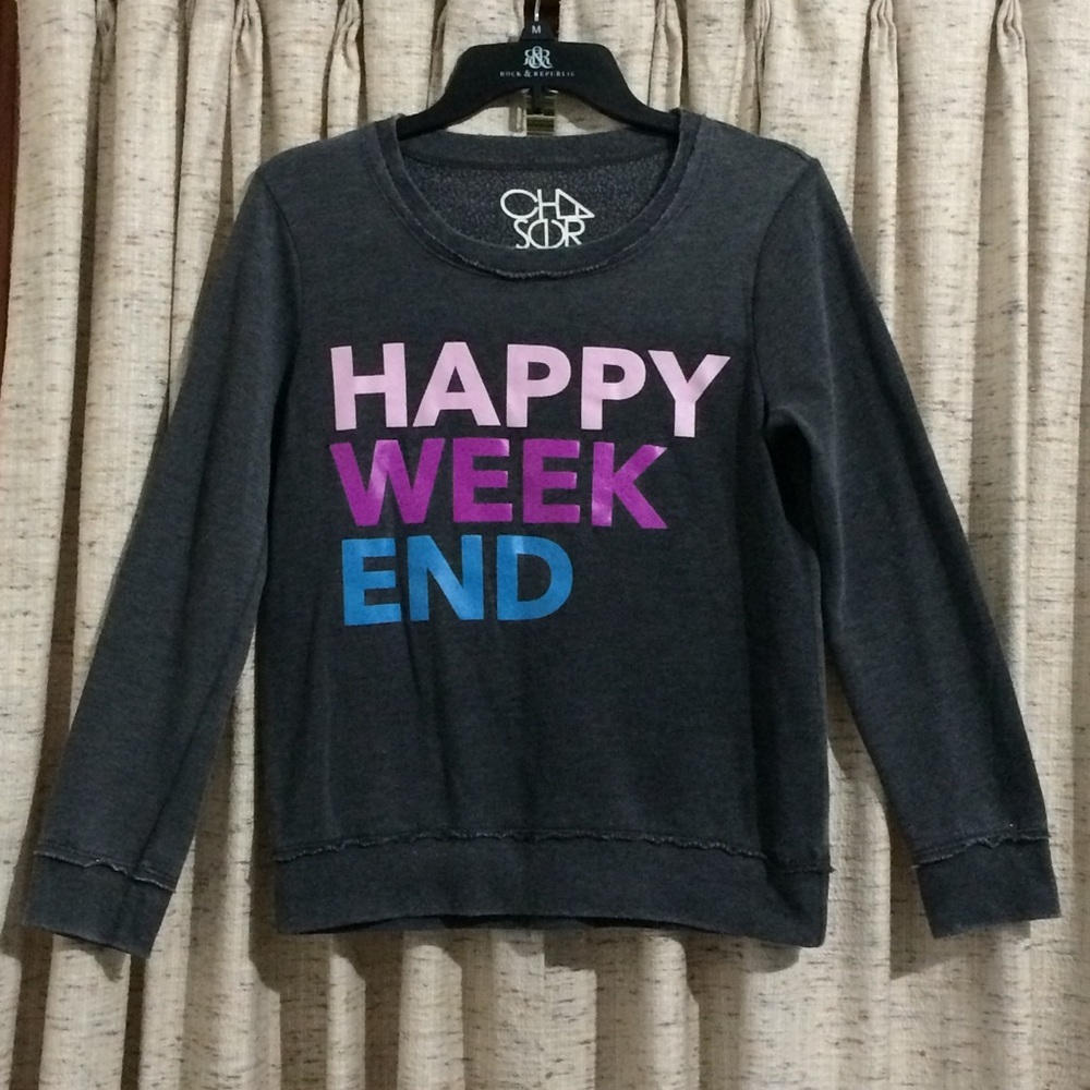 Chaser 'Happy Weekend' Vintage Look Sweatshirt